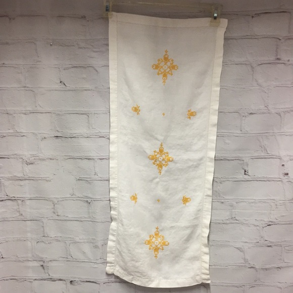 Antique Embroidery Linen Dinning Table French runner mat set of 3 Napkins - Picture 3 of 16